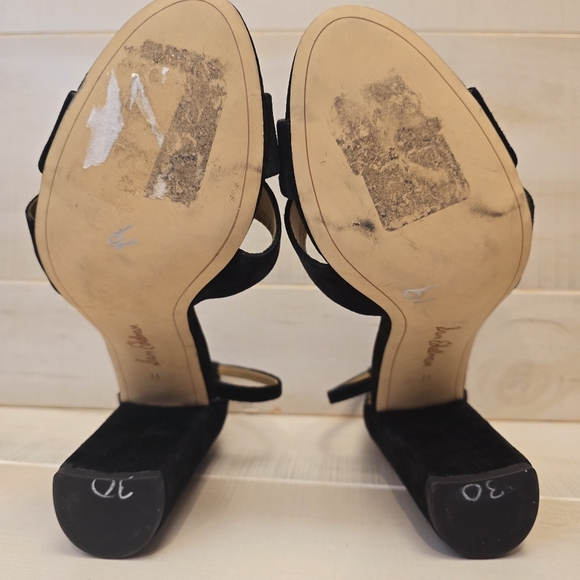 {11} Sam Edelman Yancy Block Heel Ankle Strap Sandals in Black Suede - Picture 15 of 16